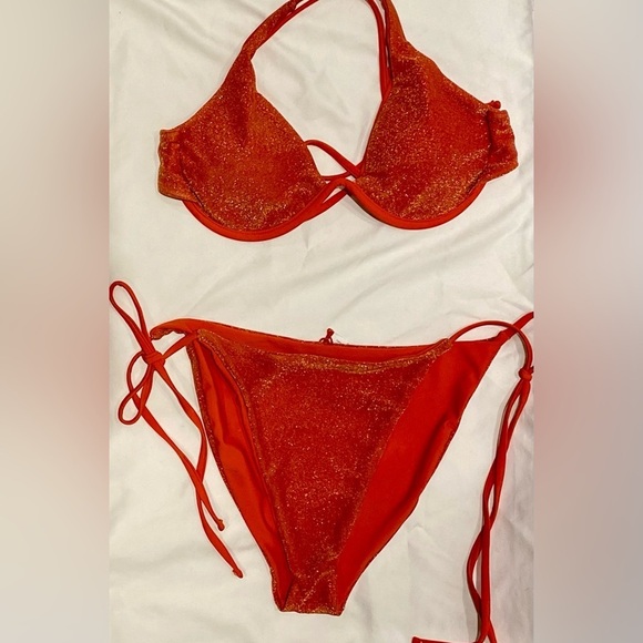 ZAFUL Red Metallic Underwire Bikini Set, Size XL, NWT - Picture 2 of 9